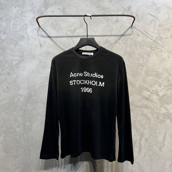 Acne Black Graphic Long Sleeve Tee - Picture 1 of 9